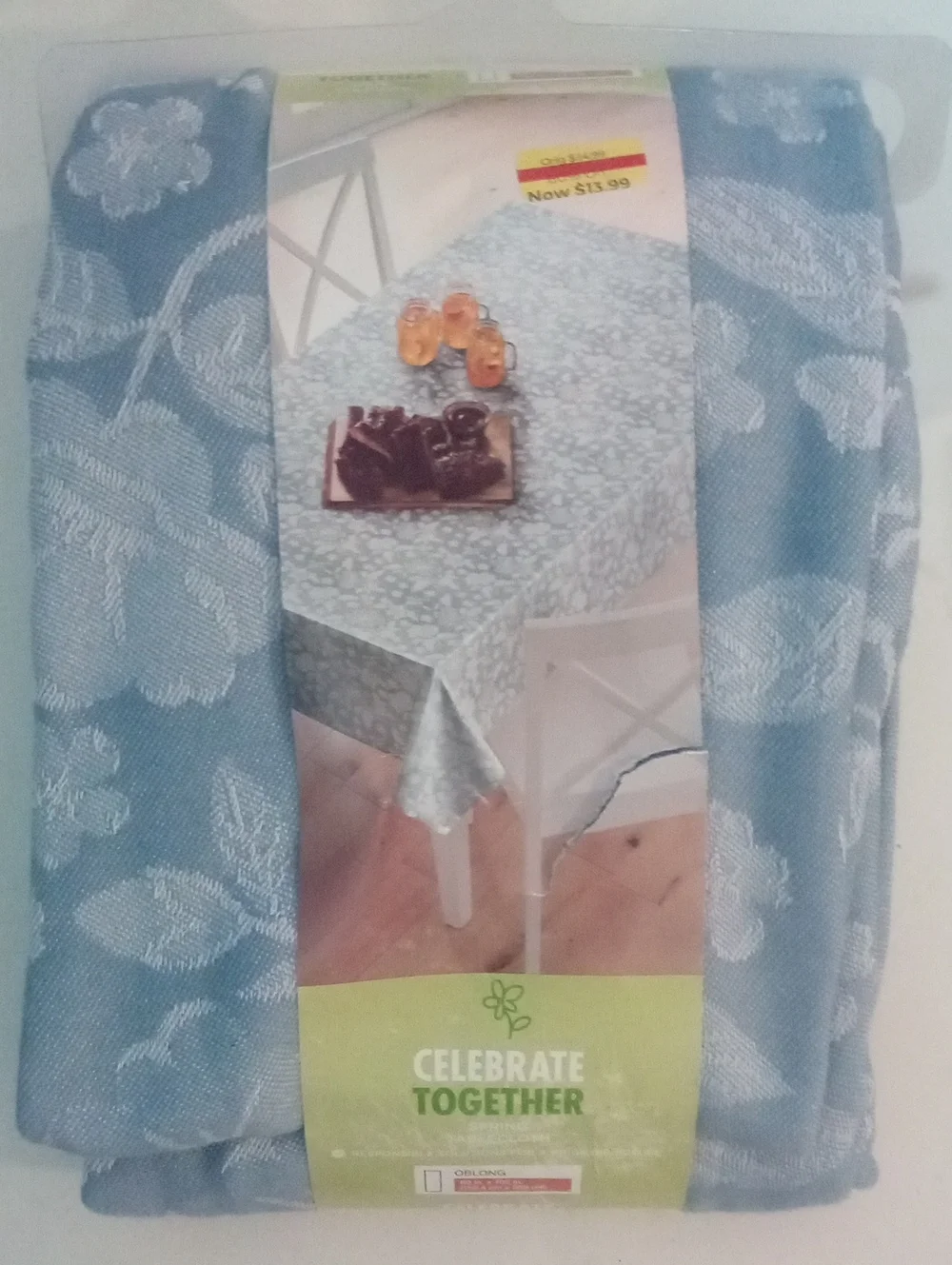Celebrate Together Blue Floral Tablecloth